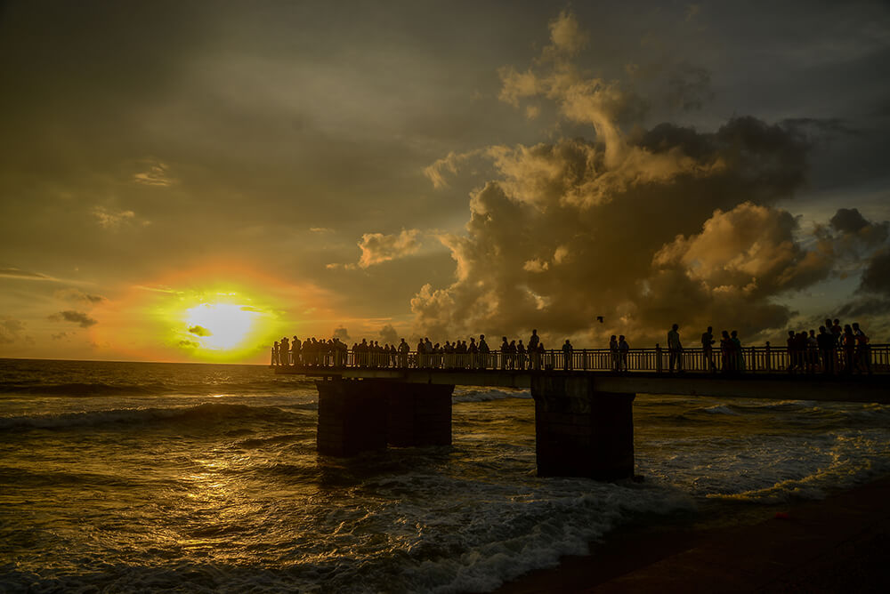 Galle Face City Side Beach in Sri Lanka
