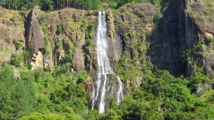 Bambarakanda Waterfall in Sri Lanka