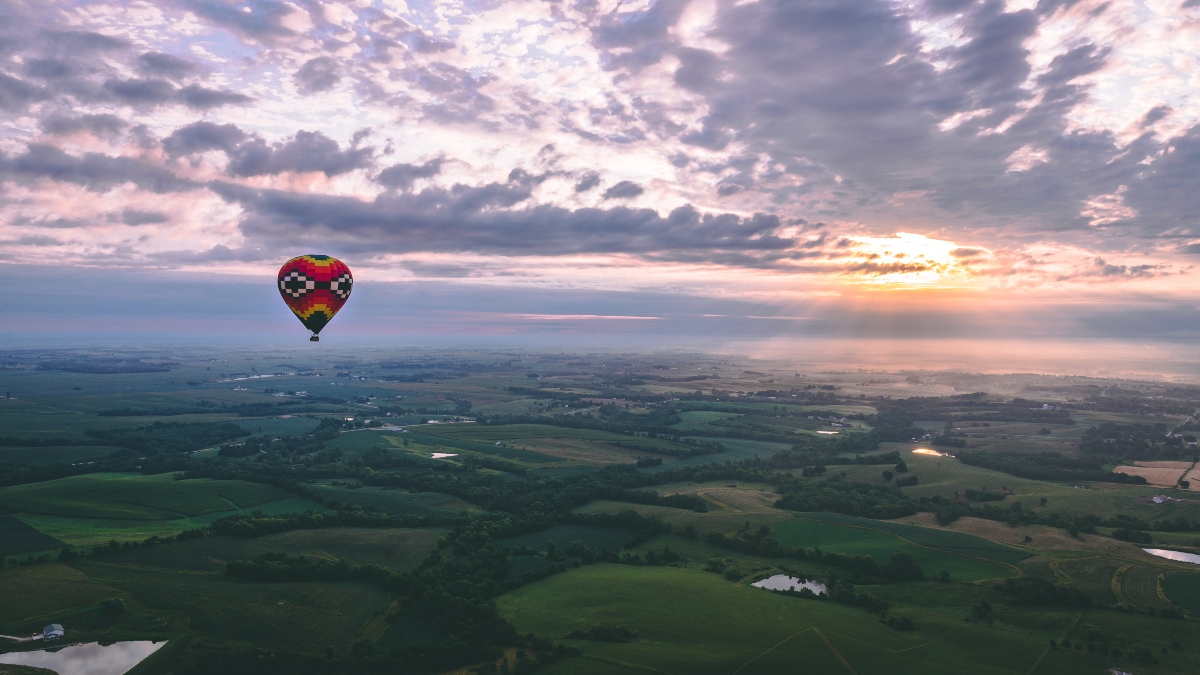 Enjoy a scenic hot air balloon ride