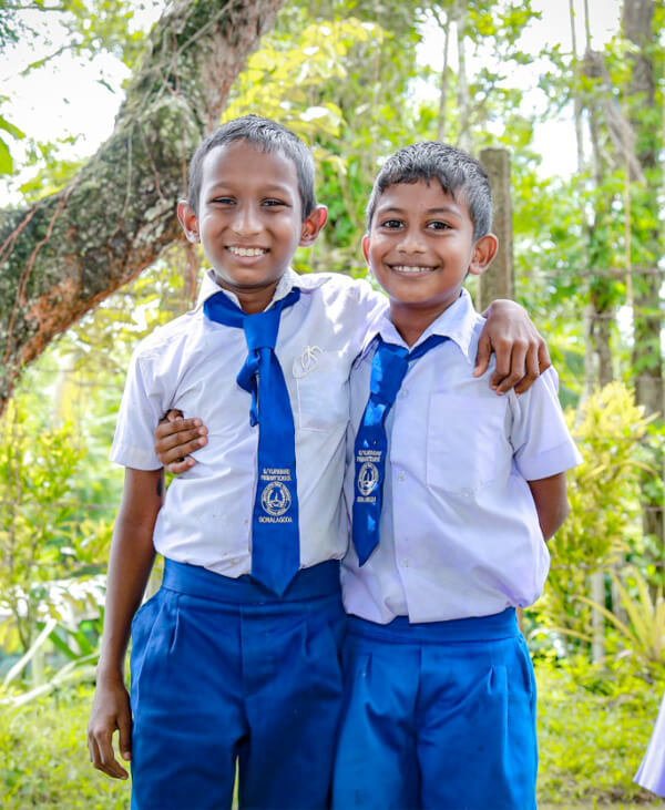 Two kids laughing