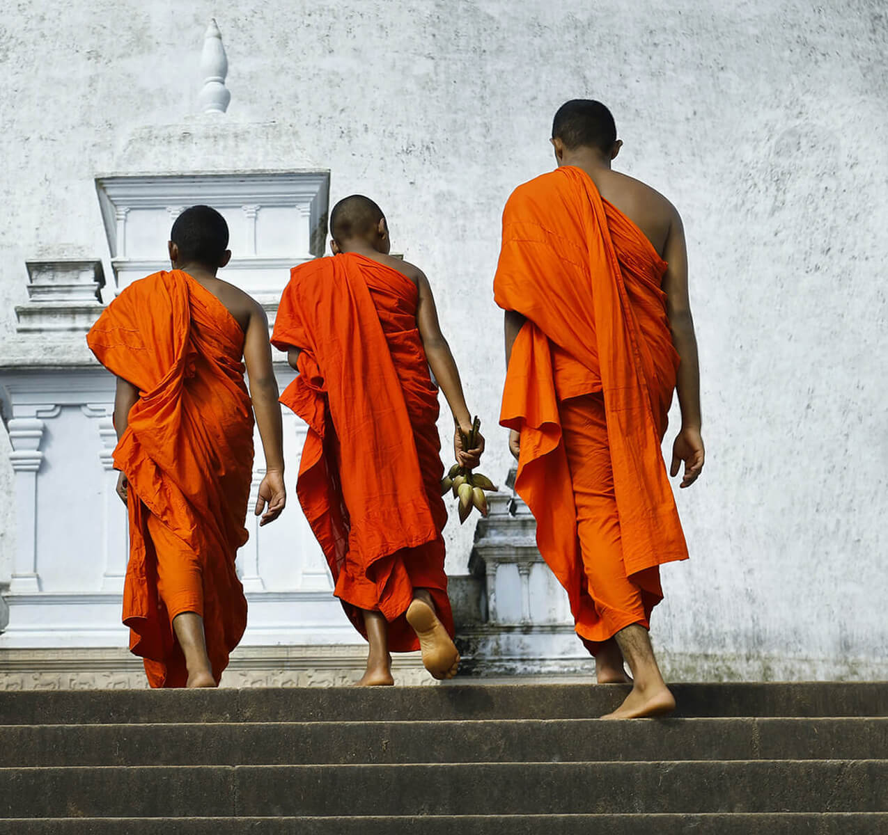 Young Monks in front of a stupa