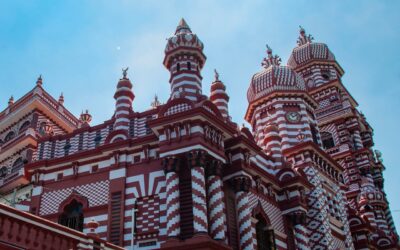 Hear the call to prayer at the iconic Red Mosque of Colombo