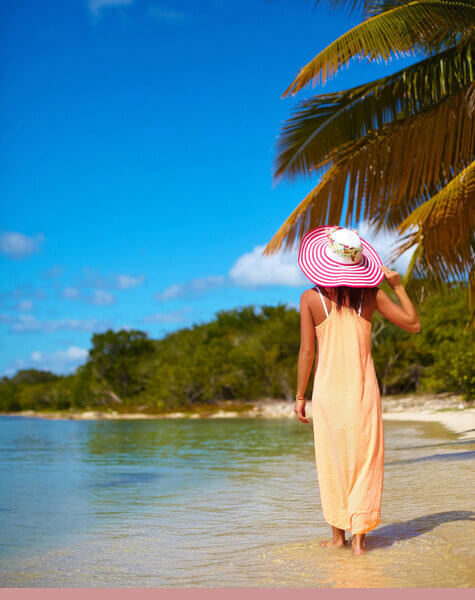 Walking in a beach