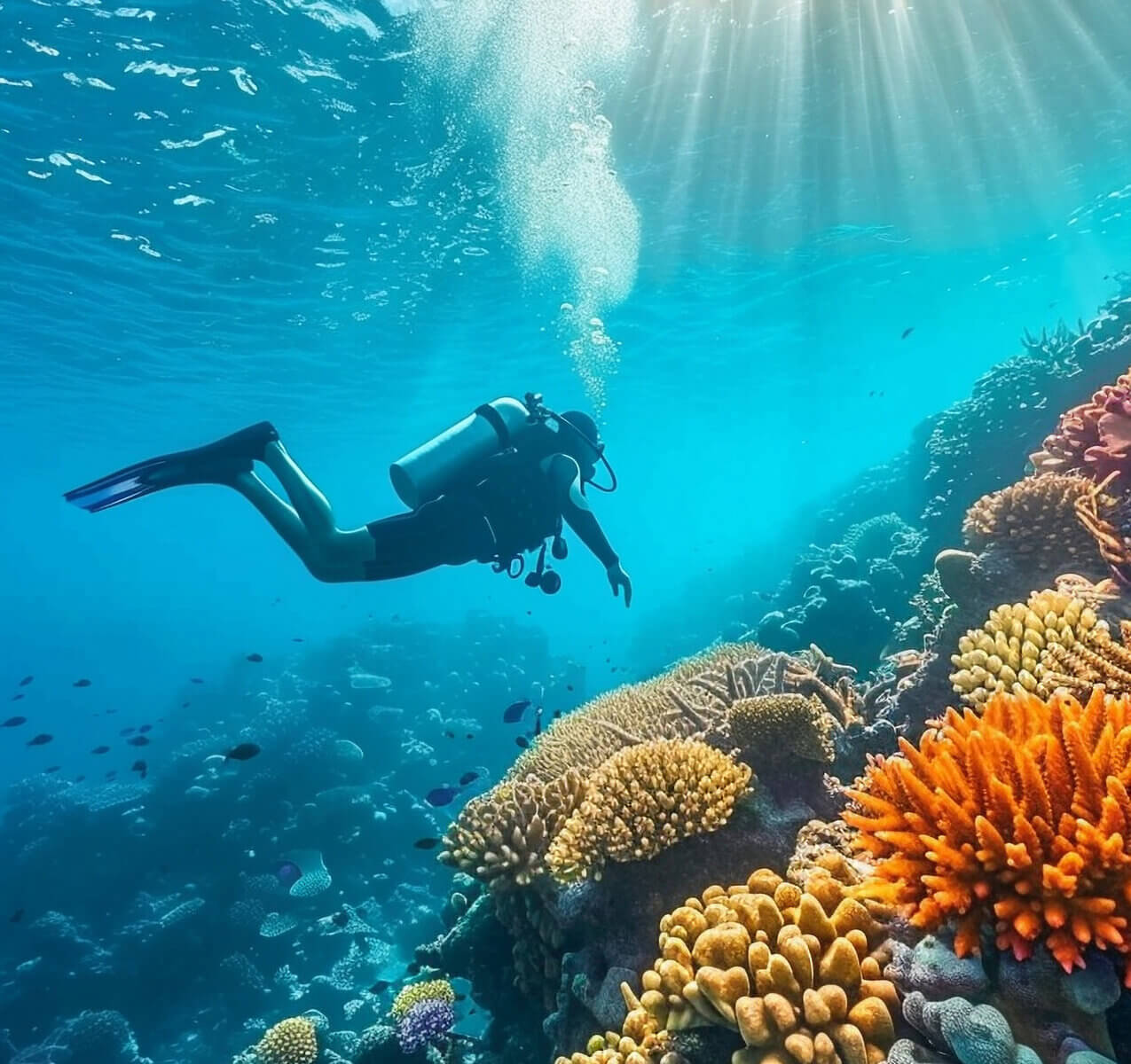 diver-sea-surrounded-by-nature