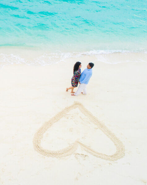 heart in beach