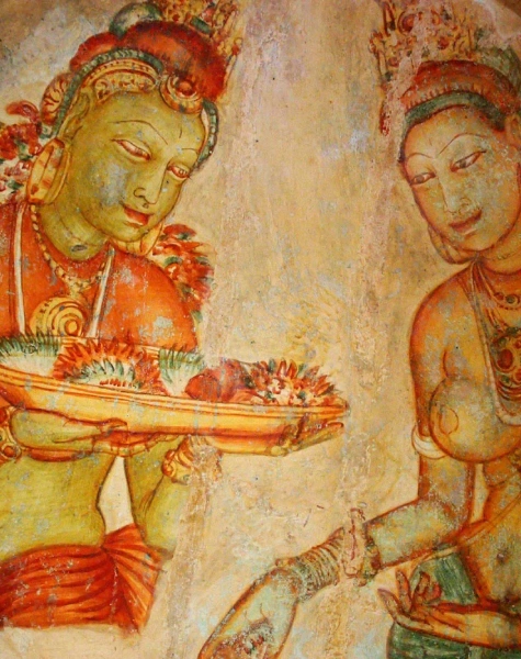 sigiriya ancient wall paints in sri lanka
